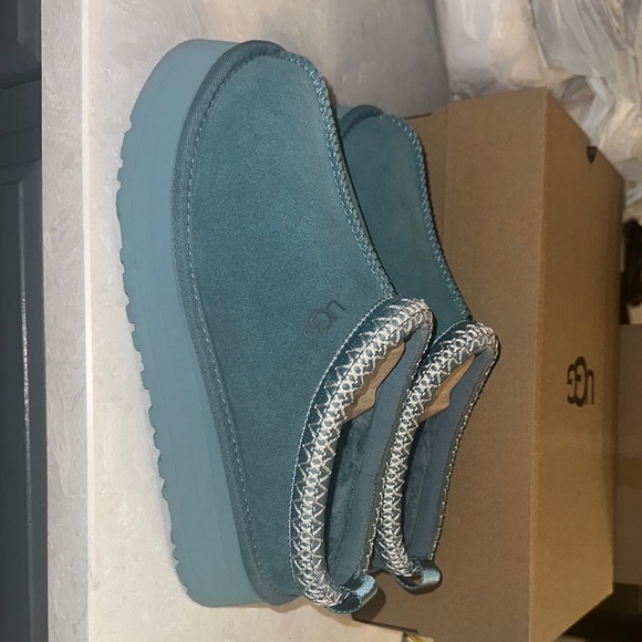 UGG Shoes - UGG Blue Suede Platform Slippers